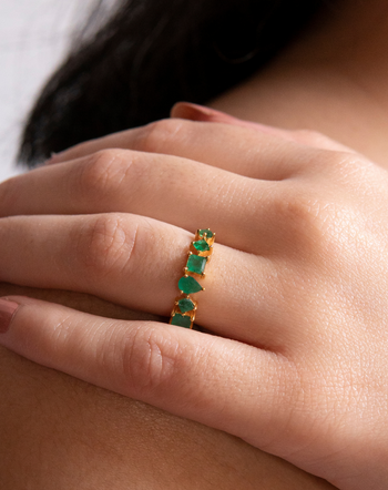 Buy Emerald Stone Ring Online, Panna Ring Gold Brass Price